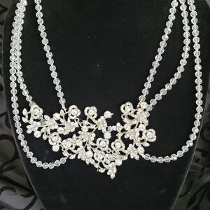 Elegant Silver Crystal Necklace